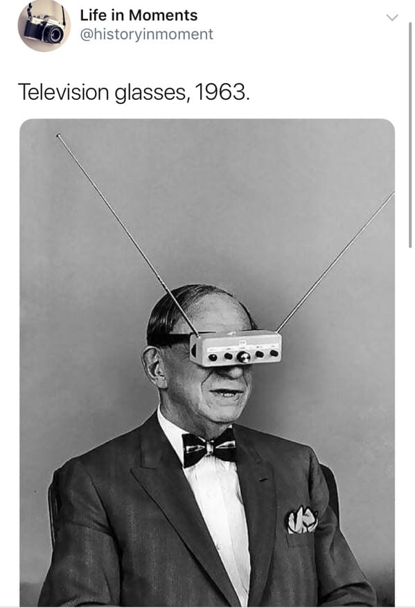 hugo gernsback - Life in Moments Television glasses, 1963.