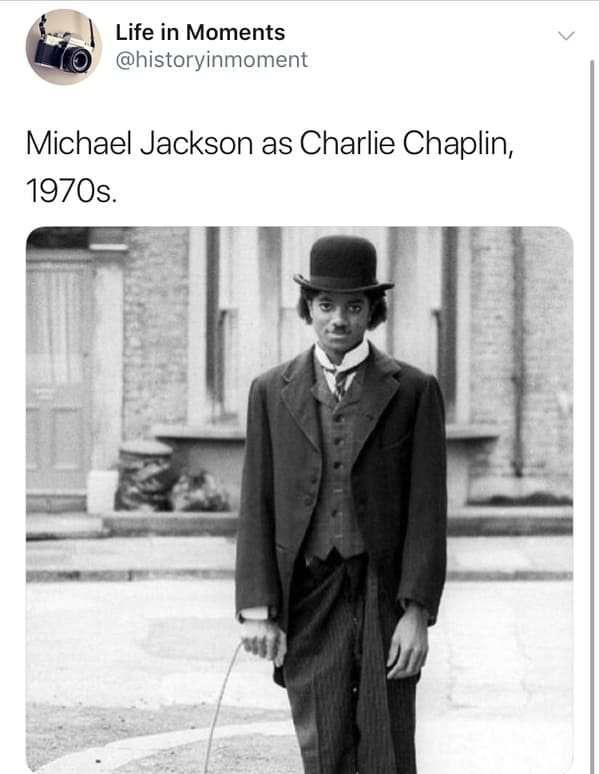 michael jackson charlie chaplin 70s - Life in Moments Michael Jackson as Charlie Chaplin, 1970s.