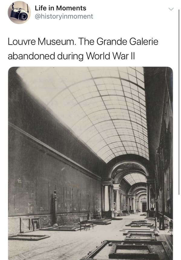 arch - Life in Moments Louvre Museum. The Grande Galerie abandoned during World War Ii