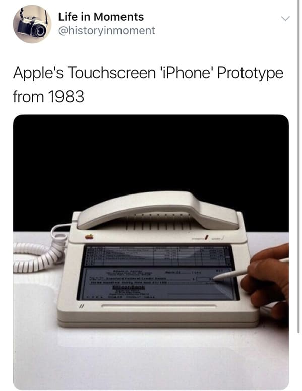 first iphone - Life in Moments Apple's Touchscreen 'iPhone' Prototype from 1983