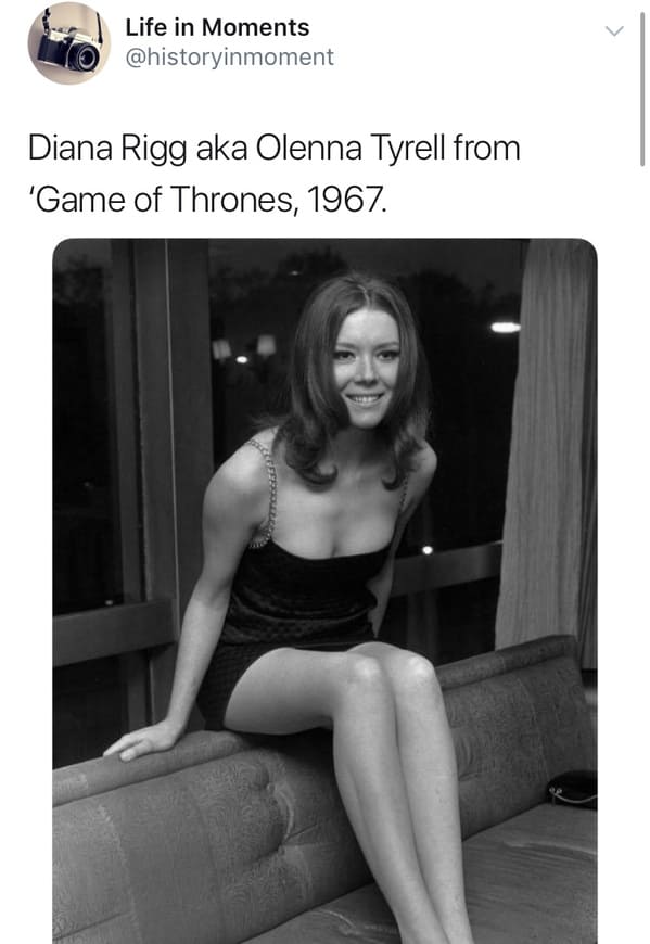 emma peel - Life in Moments Diana Rigg aka Olenna Tyrell from 'Game of Thrones, 1967. 3342