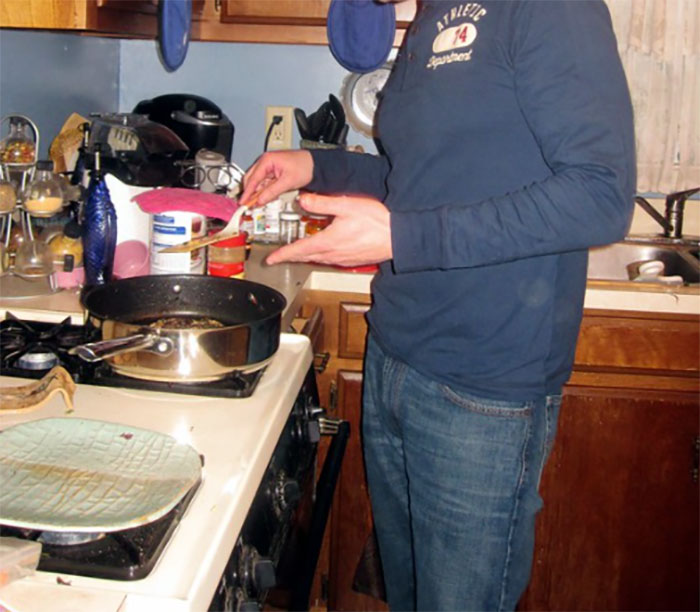 Always wear pants while cooking bacon.