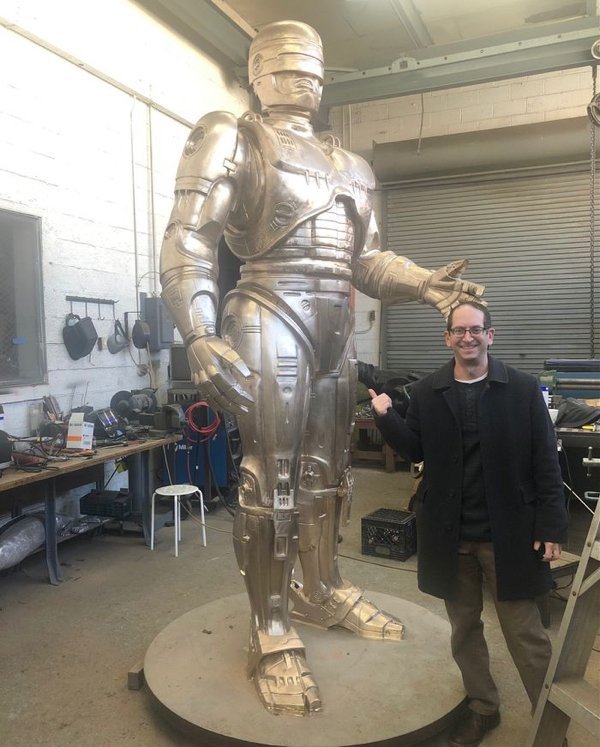 This is Detroit’s new 11-foot-tall RoboCop statue.