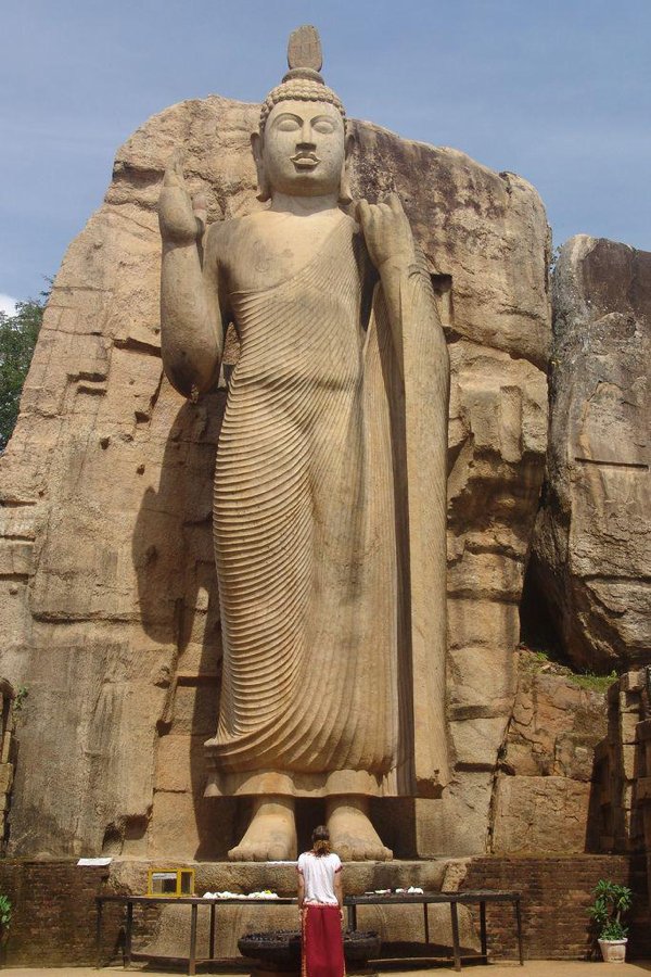 Aukana Buddha, the tallest freestanding statue in Sri Lanka at 38 feet, built during the 5th century.