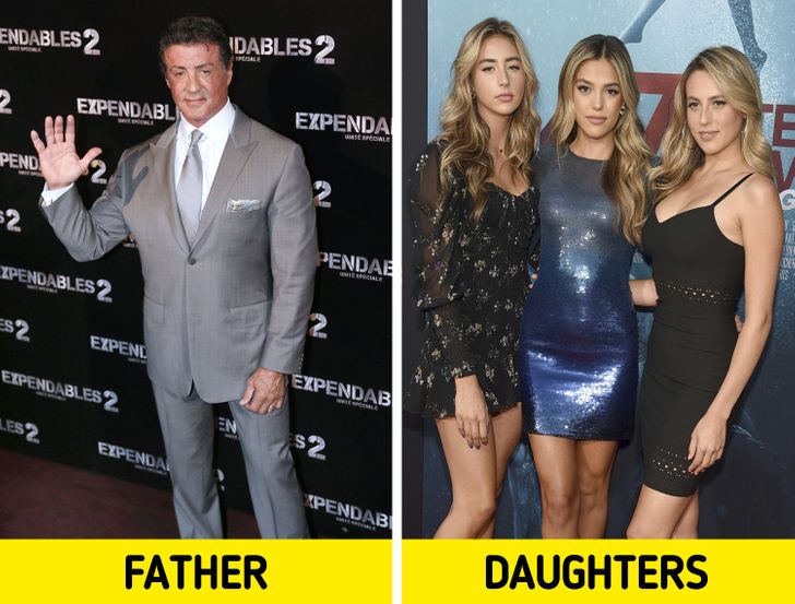 Sylvester Stallone and Scarlet, Sistine, and Sophia Rose Stallone