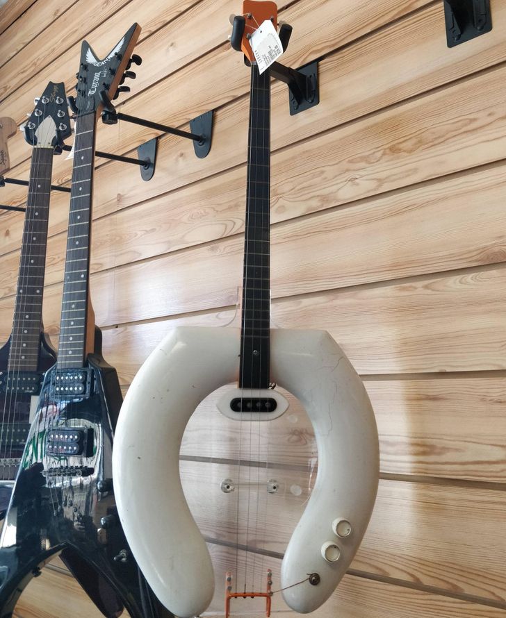 “I found a toilet seat guitar at a pawn shop.”