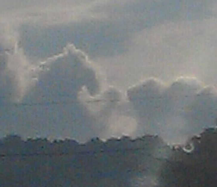 “This cloud that looks like a horse arm wrestling a beaver”