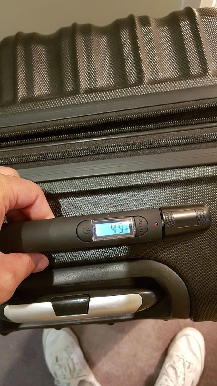 “A suitcase that can measure its own weight”