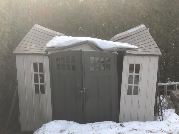 “Didn’t think to clear the snow from the roof of my shed this winter.”