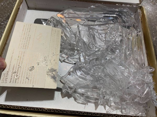 “Paid $31 in shipping costs to ship a discontinued crystal picture frame.”