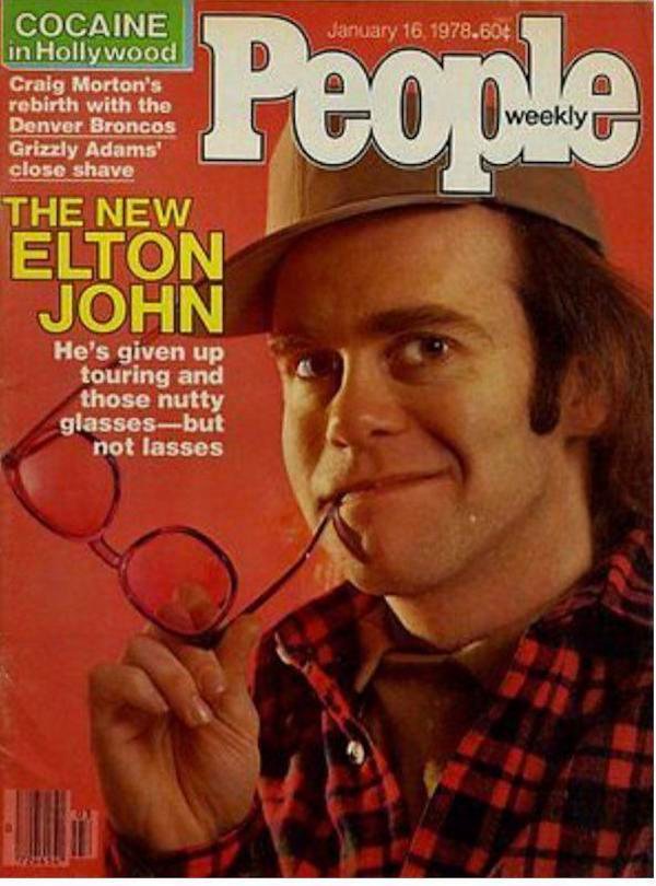 things aged poorly - elton john without glasses - .604 Cocaine in Hollywood Craig Morton's rebirth with the Denver Broncos Grizzly Adams close shave The New People Elton John He's given up touring and those nutty glassesbut not lasses