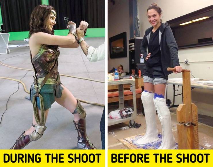Gal Gadot is making a cast for her costume as Wonder Woman.
