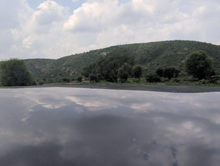 “The lake is actually the roof of my car. Took this picture during a recent road trip.”