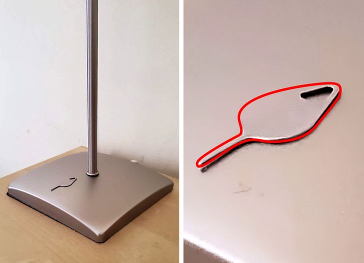 “This SIM card ejection tool blends with the background so well it looks like a hook.”