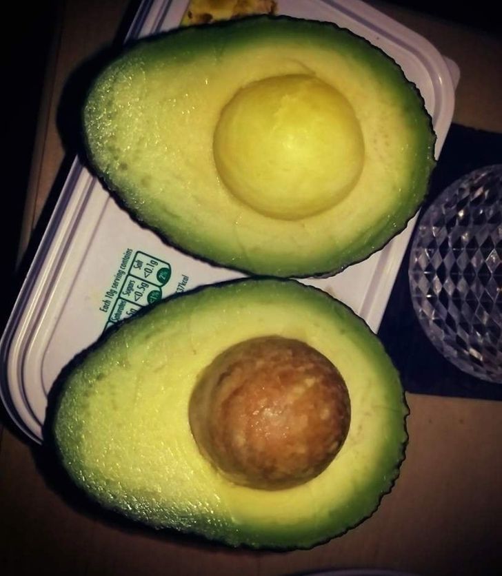 “The hole in the avocado where the seed was looks like another seed blended with the avocado’s color.”