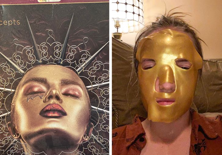 “Bought a 3-dollar gold sheet mask.”