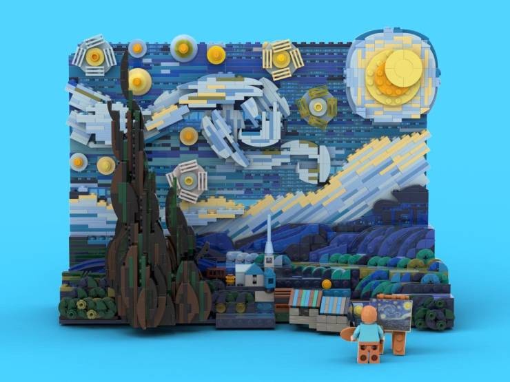 “Starry Nights recreated using just Lego pieces”