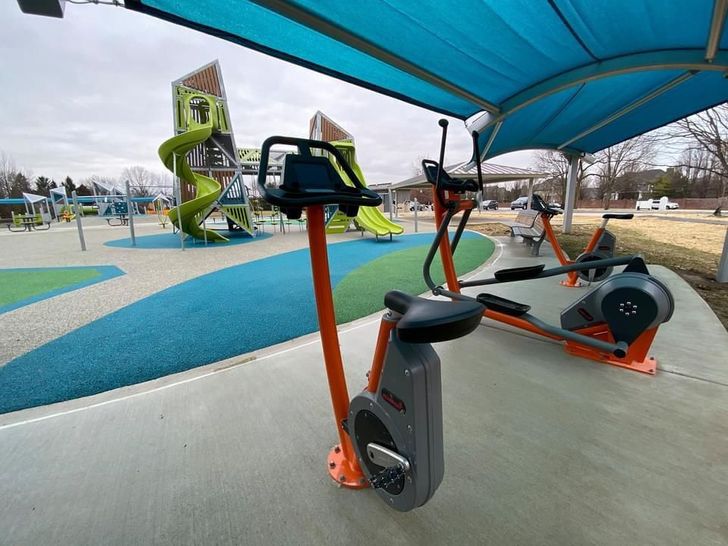 “My park installed outdoor workout equipment facing the playground.”