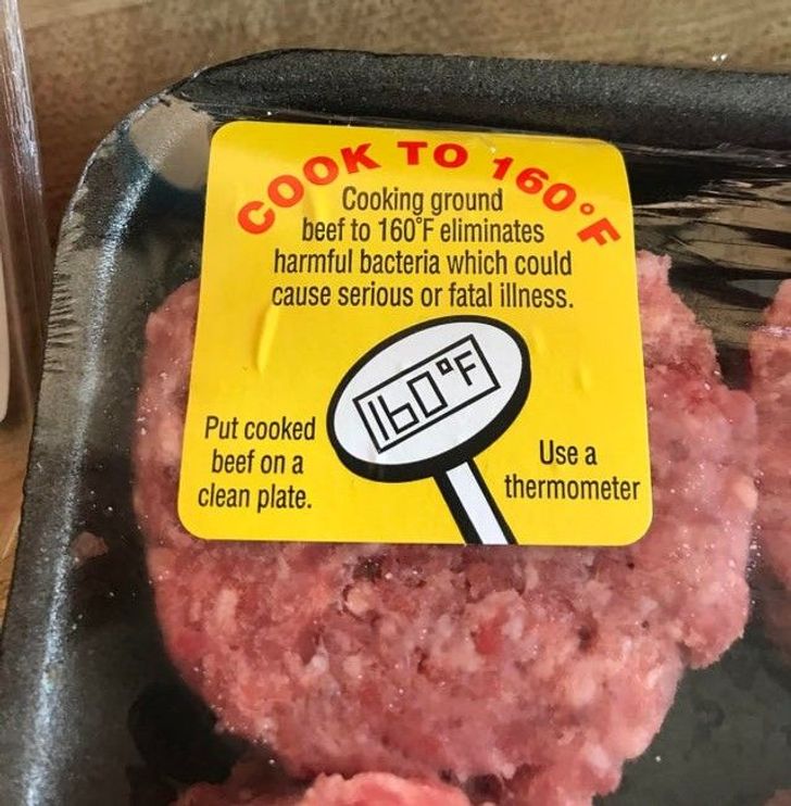 “This package tells you what temperature to grill your burgers to and why.”
