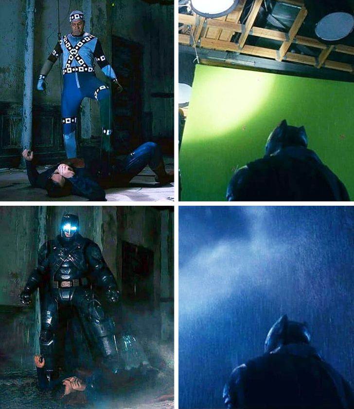 Batman v Superman: Dawn of Justice (2016), on the set of the film vs what we saw on-screen