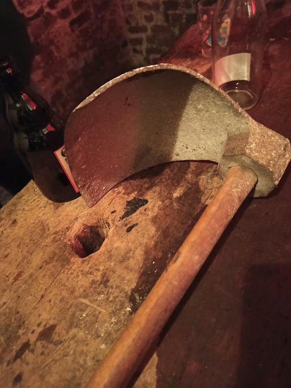 Curved shovel found in the cellar

A: Adze for shaping wood