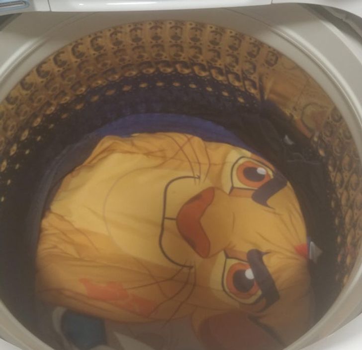 “Found my laundry in the washing machine exactly like this...”