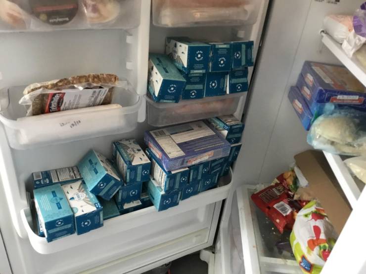 “The amount of butter my step dad bought while there was a sale.”