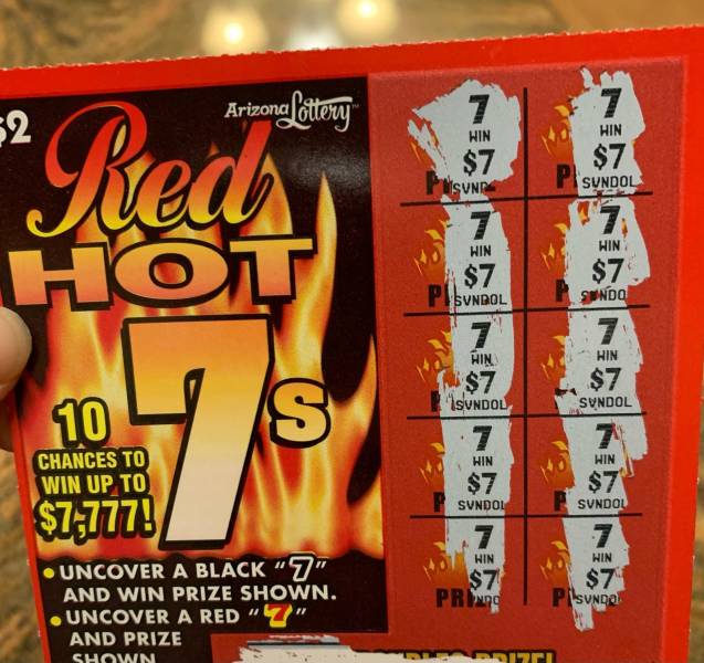 “Scratched all 7s for $7 each on 7s themed scratcher.”