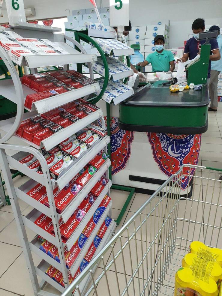 “Toothpaste instead of junk food at this checkout.”