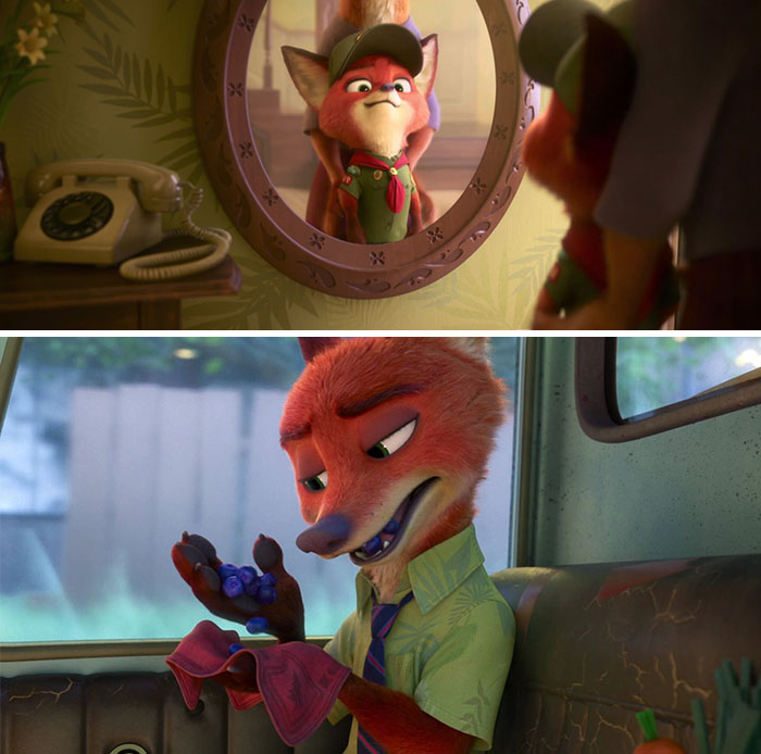 In Zootopia, Nick's handkerchief was part of his Scout uniform from when he was a cub.