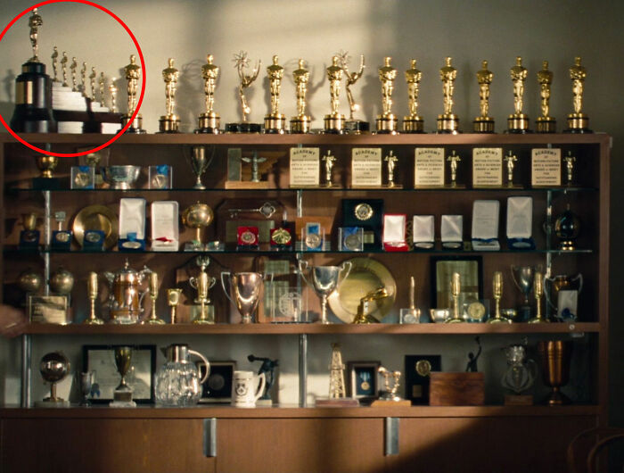 In Saving Mr Banks (2013), you can see the special Oscar that Walt Disney won for Snow White and the Seven Dwarfs.