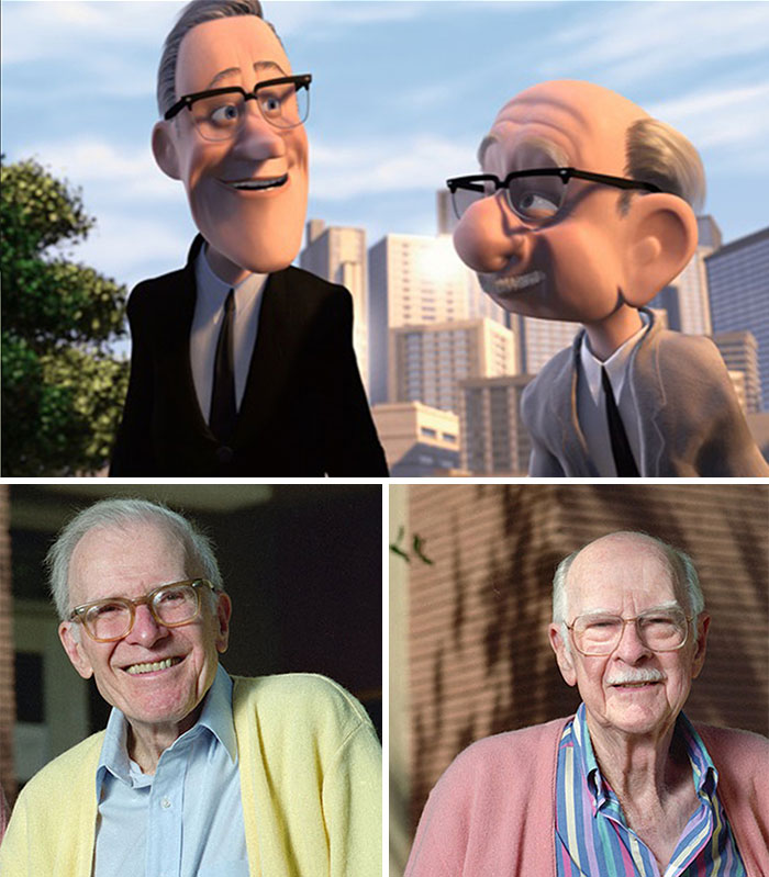 The Incredibles (2004) features a cameo by Frank Thomas and Ollie Johnston, two legendary Disney animators who worked on Snow White and the Seven Dwarfs (1937).