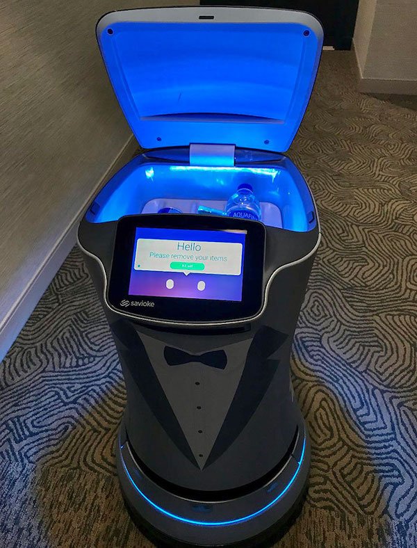 I ordered snacks from room service and they sent a Refrigerated Robot Butler to deliver them.