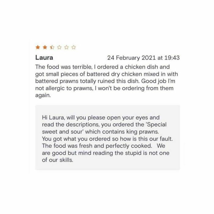 40 People Who Left Bad Reviews And Got A Reply.