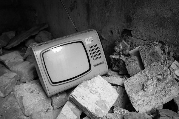 grayscale television