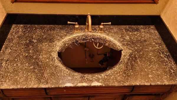 “Discovered that my porcelain countertop was actually tempered glass.”