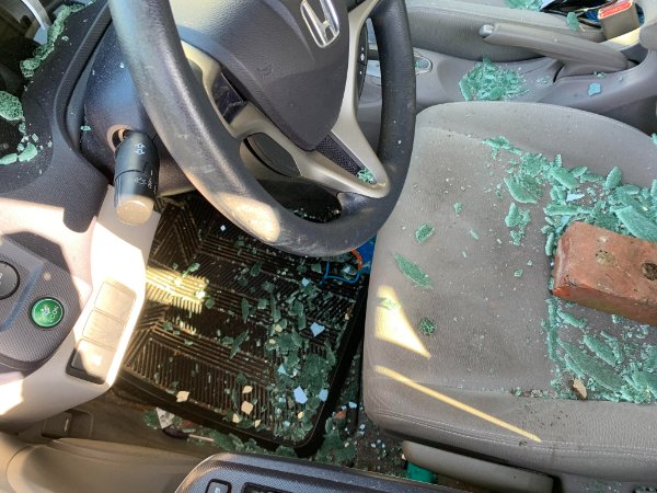 “Someone broke into my car.”