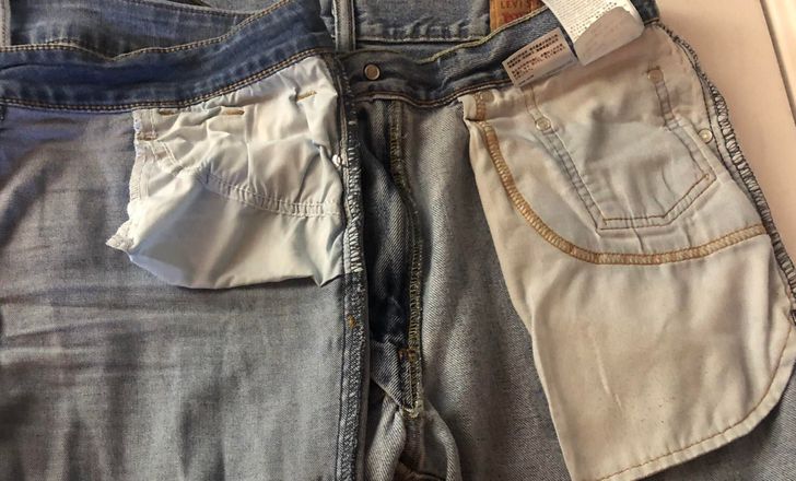 “I just want a bigger pocket please, is that too much to ask for? My jeans are on the left, my husband’s jeans are on the right.”