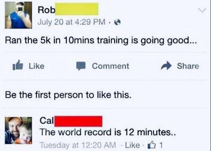 The person who ran really fast, promise