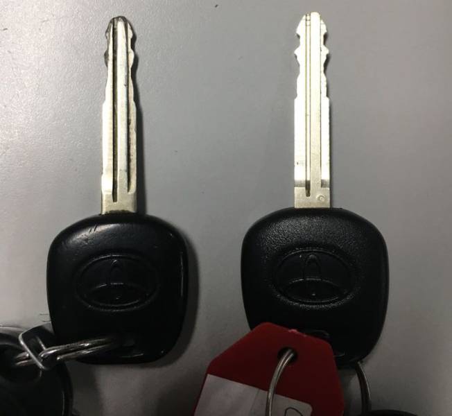 “The difference between my car key that has been used for 173,984 miles against when it was brand new”