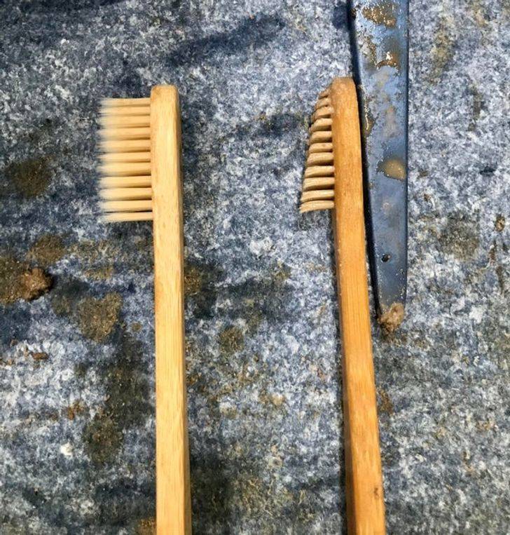 “Cleaning archaeological ceramics — a brand new brush vs one that was used for a single day”