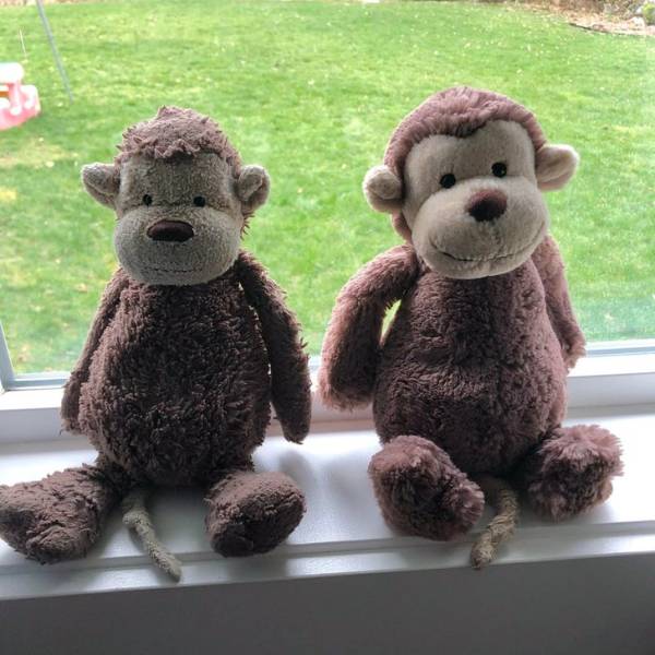 “The same exact stuffed animal — one is brand new and the other one was used daily for 2 years by a toddler.”