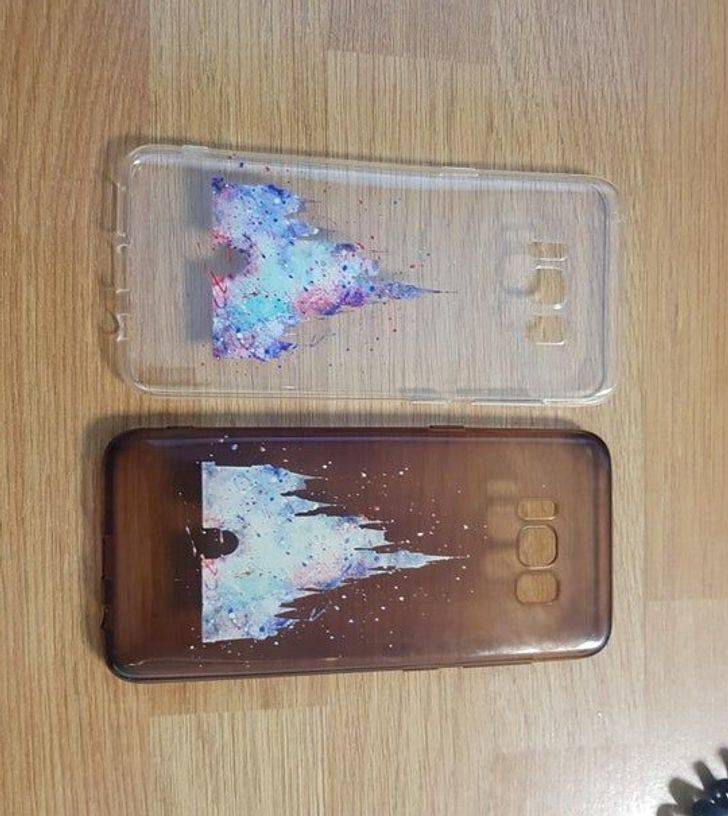 “A new phone case vs a 2-year-old version”