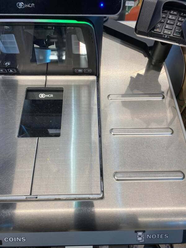 I just dropped my debit card in that crack and it’s my only form of money. They had to take apart the self checkout machine.