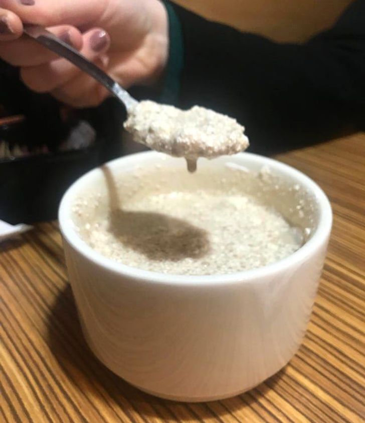 “My friend requested iced coffee at IHOP. The waitress put crushed ice in some freshly brewed coffee. At least she was nice to us.”