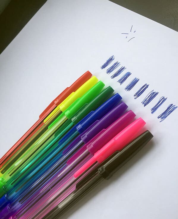 “Thought I’d Buy Some Colored Pens. Turns Out Every Single One Of Them Has Blue Ink”