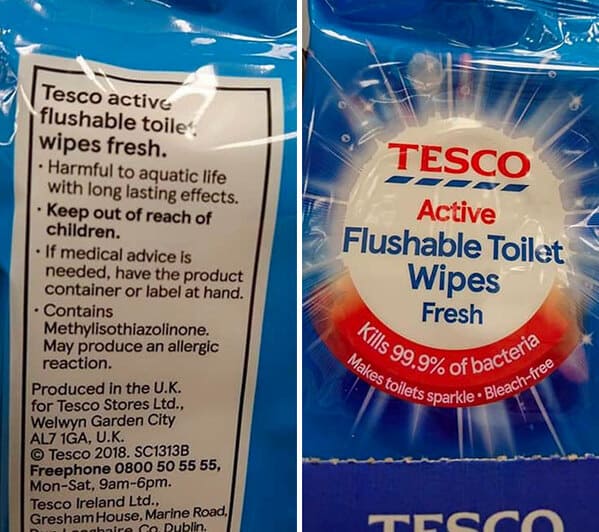 "Tesco Is Selling ‘Flushable’ Wet Wipes Which Are ‘Harmful To Aquatic Life'”