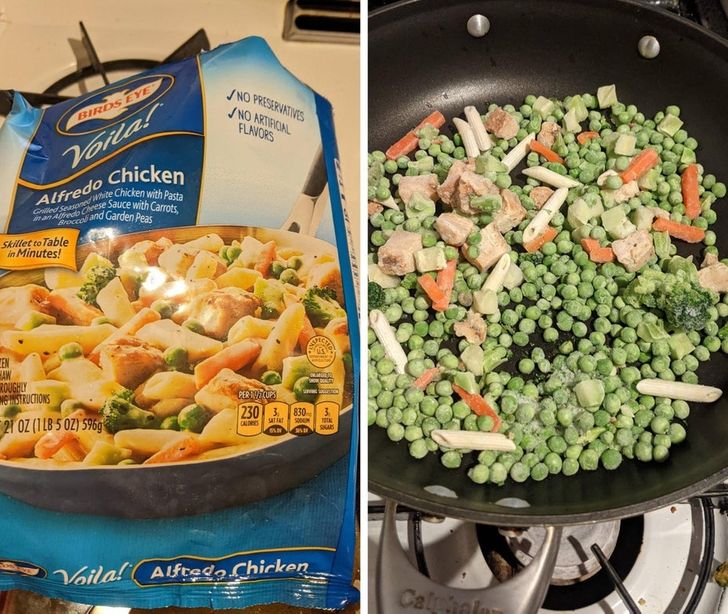online purchase fails - dish - No Presekunties No Artiful Flavors Birds Eye Voila! Chicken Gwind wie Chicken with Pasta added One Sauce with Carrots, Alfredo and Stillet to Table in Minutes! Ses Han Roughly Nghustructions 21 Oz 1LB 5 Oz 5969 PERCUP3 2303 