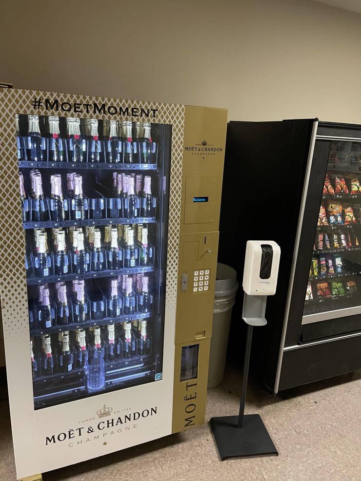 “My new office has a champagne vending machine.”