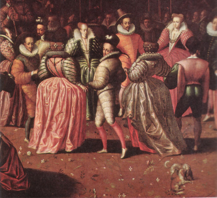 Catherine De Medici maintained 80 ladies-in-waiting, whom she allegedly used as tools to seduce courtiers for political ends. They were known as her "flying squadron". She also used them as a court attraction. In 1577, she threw a banquet at which the food was served by topless women.